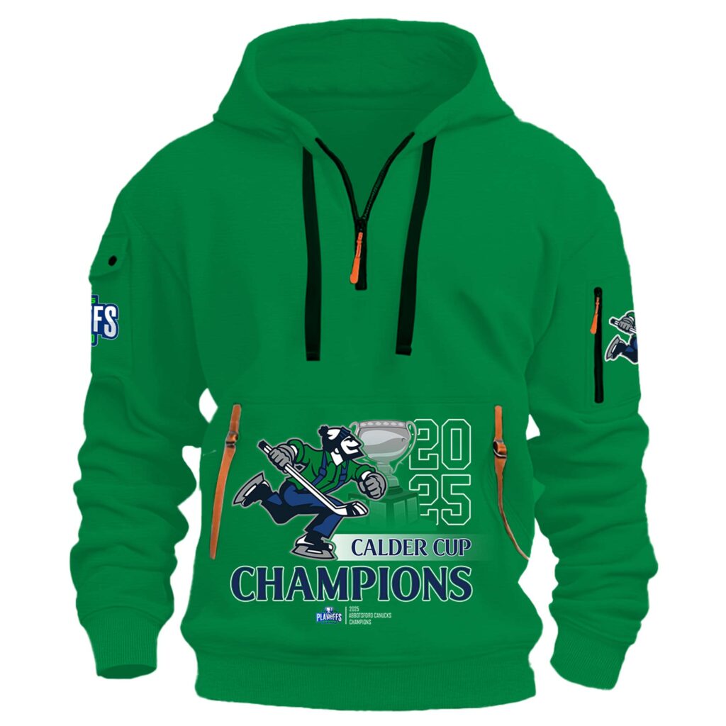 Abbotsford Canucks AHL Champions Cup 2025 New Half Zip Hoodie Limited