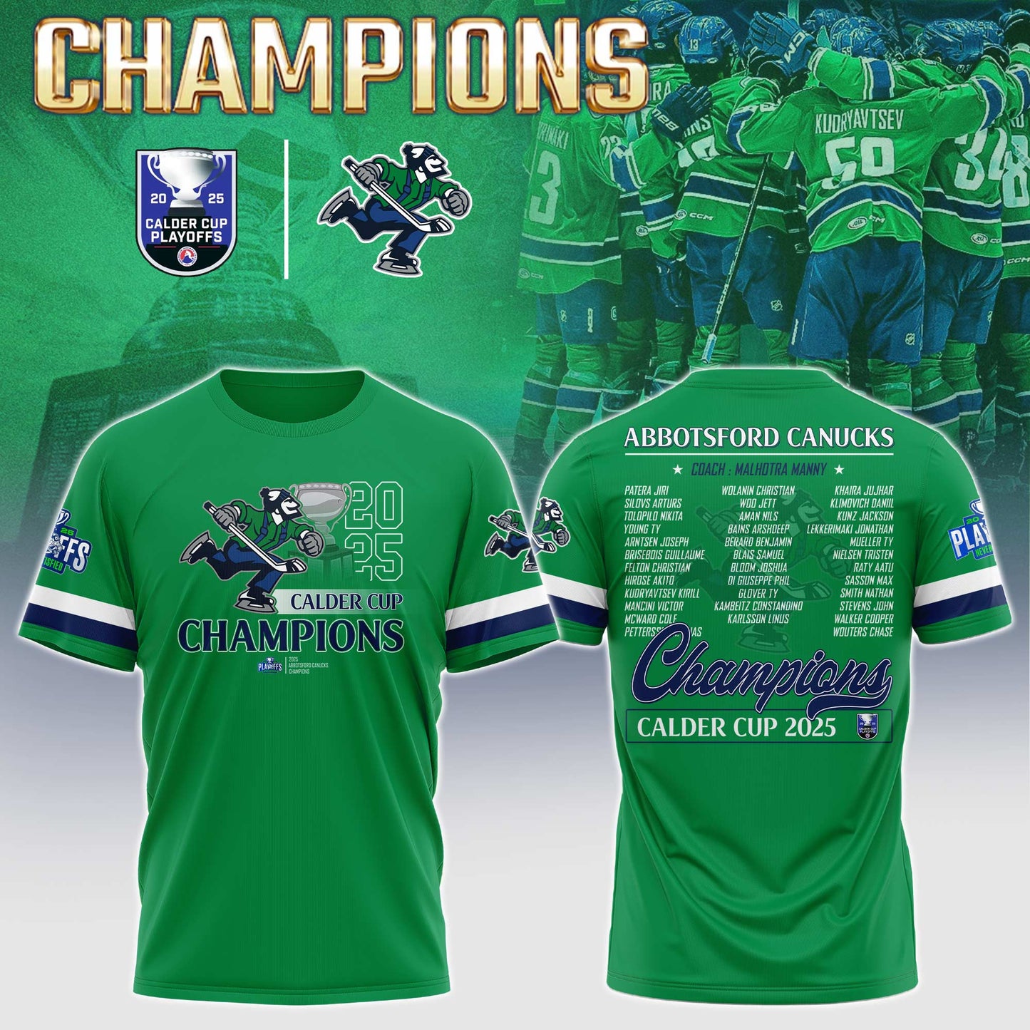 Abbotsford Canucks AHL Champions Cup 2025 Tshirt Limited