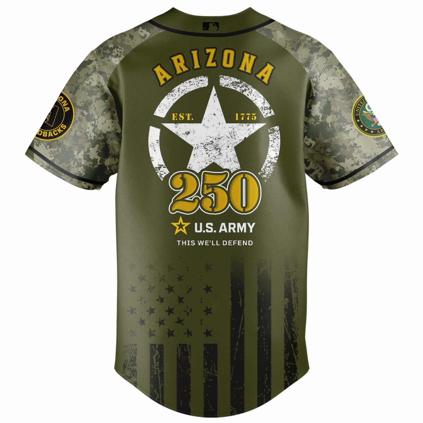 Arizona Diamondbacks MLB x 250 U.S. ARMY Jersey 03