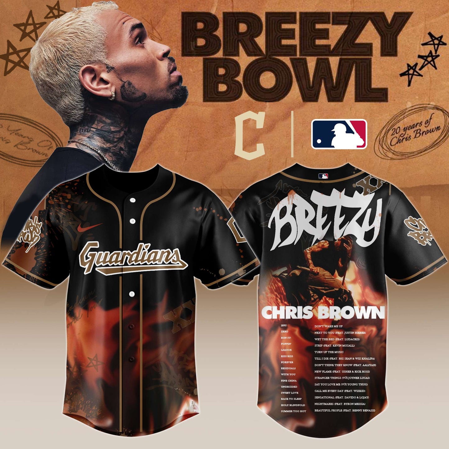 C Guardians x Chris Brown “Breezy Bowl XX Stadium World Tour” 2025 Jersey Editions Limited + Selling Out Fast