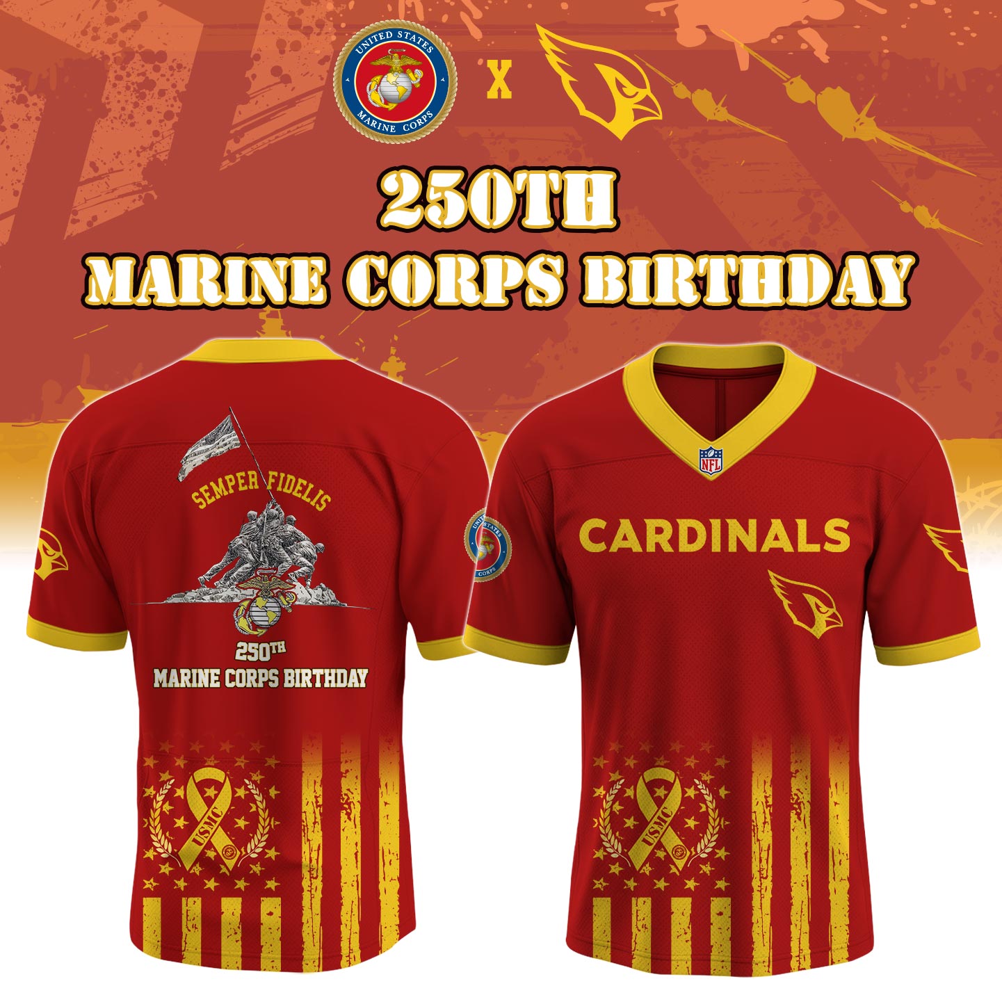 A Cardinals x 250th Birthday of the U.S. Marine Corps Jersey 2025 Limited Edition