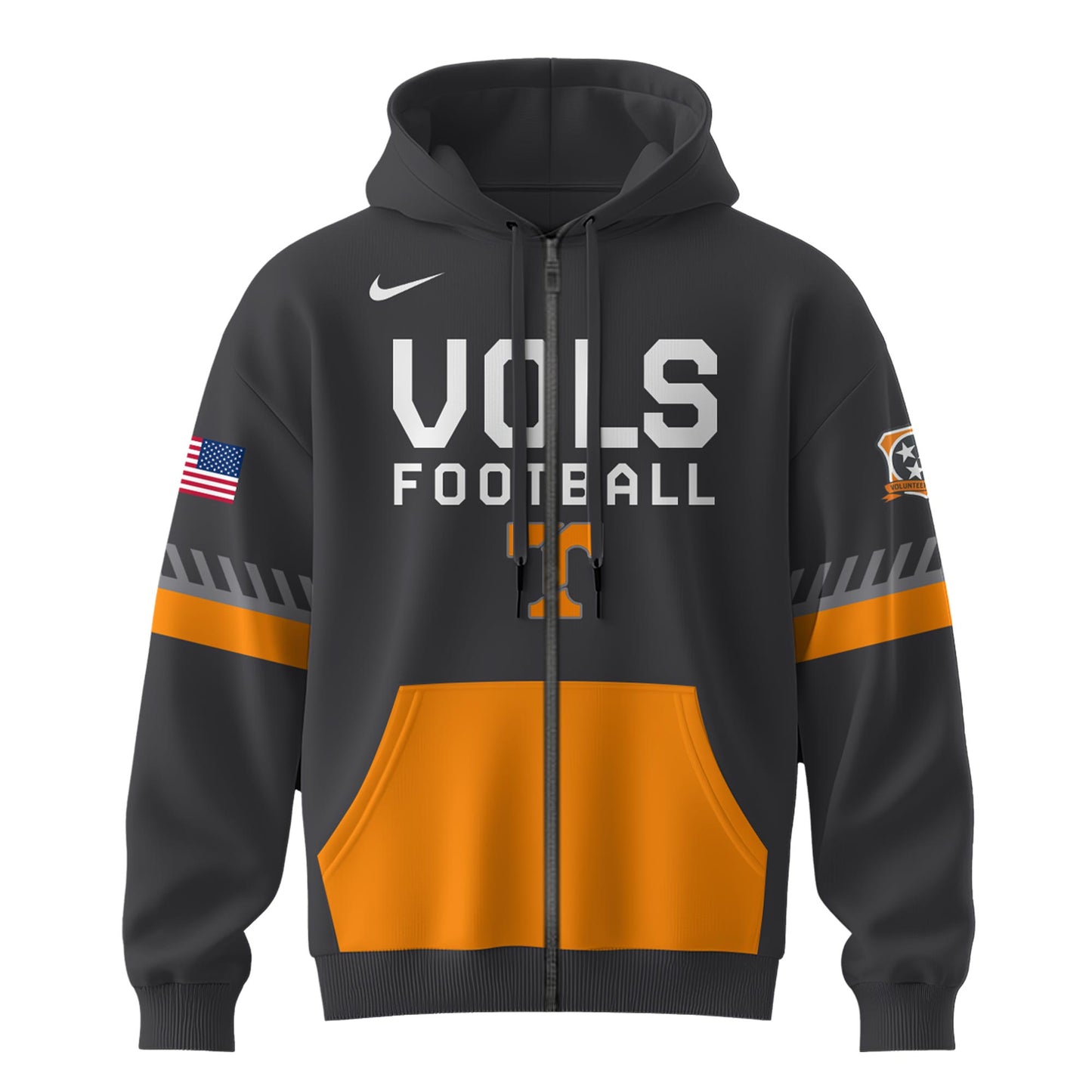 2025 Tennessee Grey Football Zip Hoodie Limited Edition