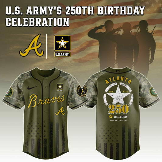 Atlanta Braves MLB x 250 U.S. ARMY Jersey 03