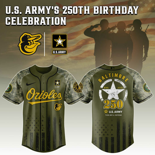Baltimore Orioles MLB x 250 U.S. ARMY Jersey 03