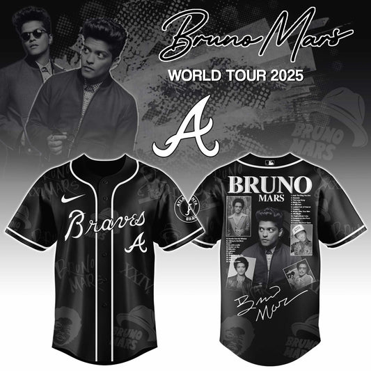 A Braves x Bruno Mars at Park MGM 2025 Jersey Editions Limited +Selling Out Fast