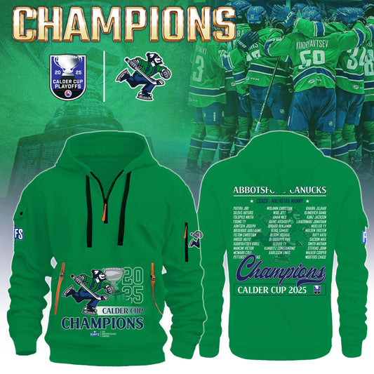 Abbotsford Canucks AHL Champions Cup 2025 New Half Zip Hoodie Limited