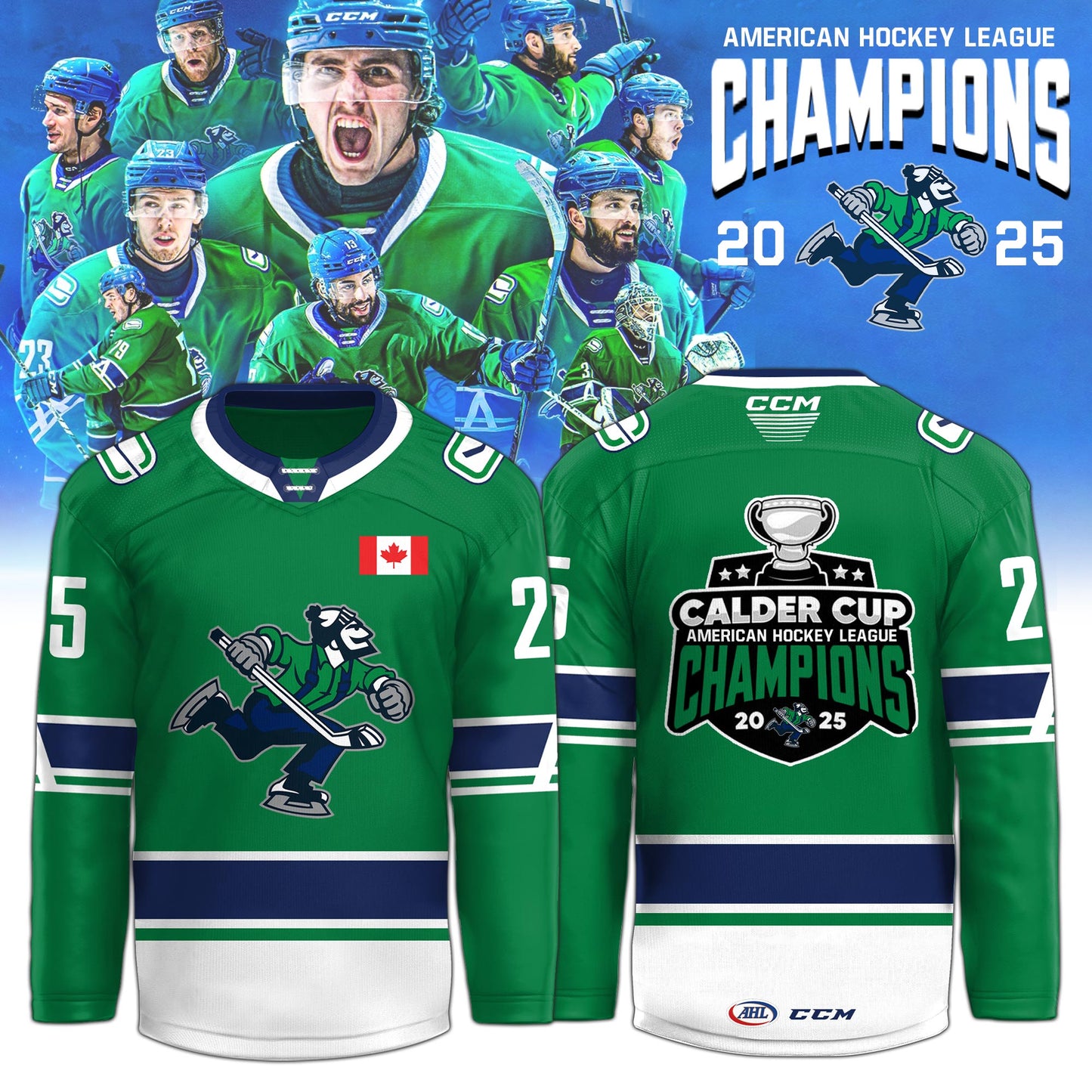 Abbotsford Canucks AHL Champions Cup 2025 Hockey Jersey Limited