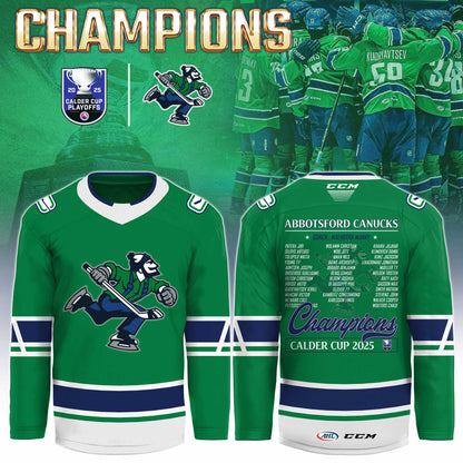 Abbotsford Canucks AHL Champions Cup 2025 Hockey Jersey Limited