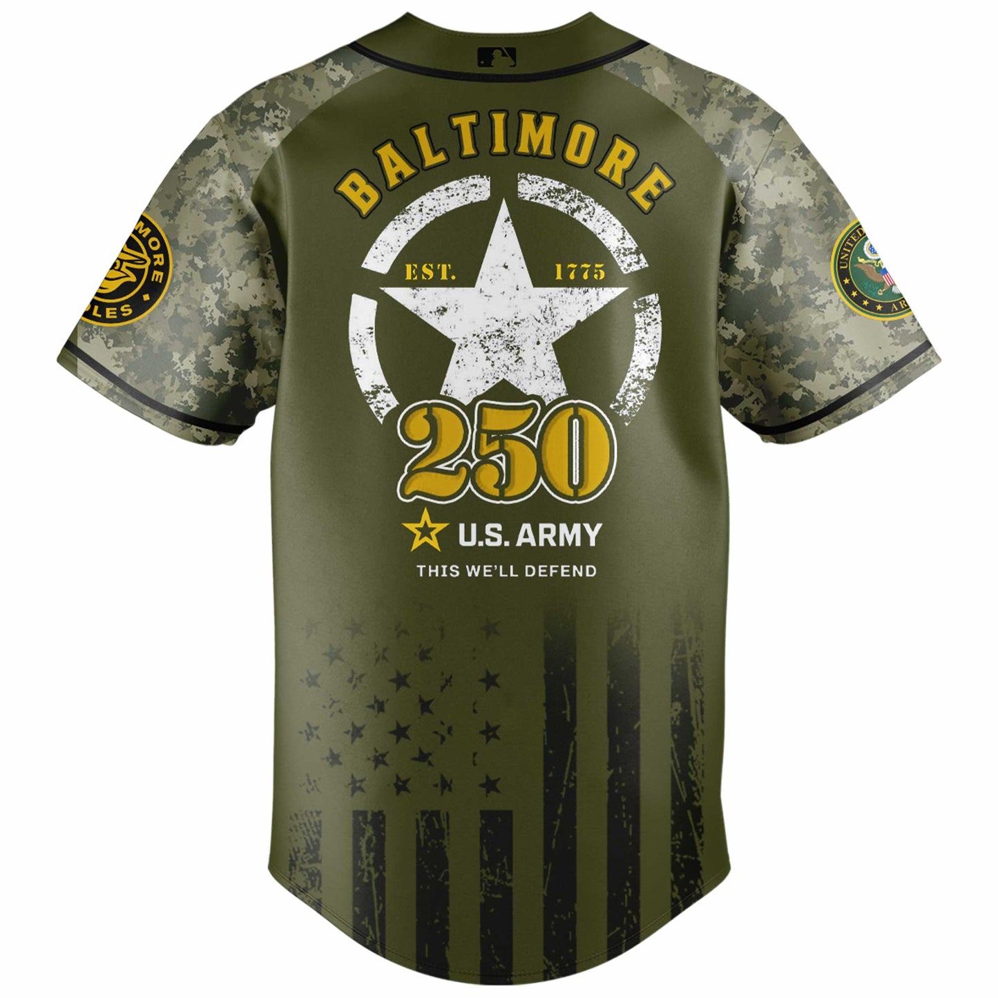 Baltimore Orioles MLB x 250 U.S. ARMY Jersey 03