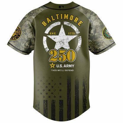 Baltimore Orioles MLB x 250 U.S. ARMY Jersey 03
