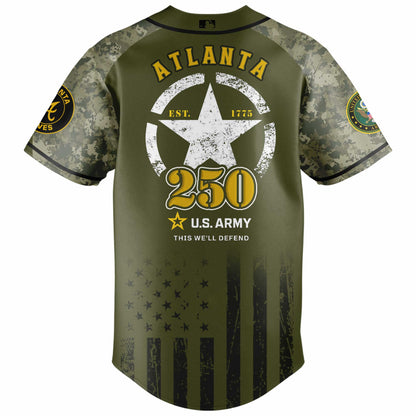 Atlanta Braves MLB x 250 U.S. ARMY Jersey 03