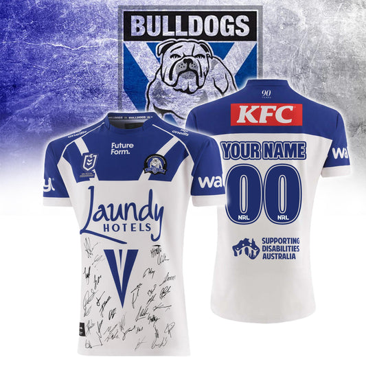 Canterbury Bulldogs 2025 Squad Signed Replica Home Custom 2025 Jersey