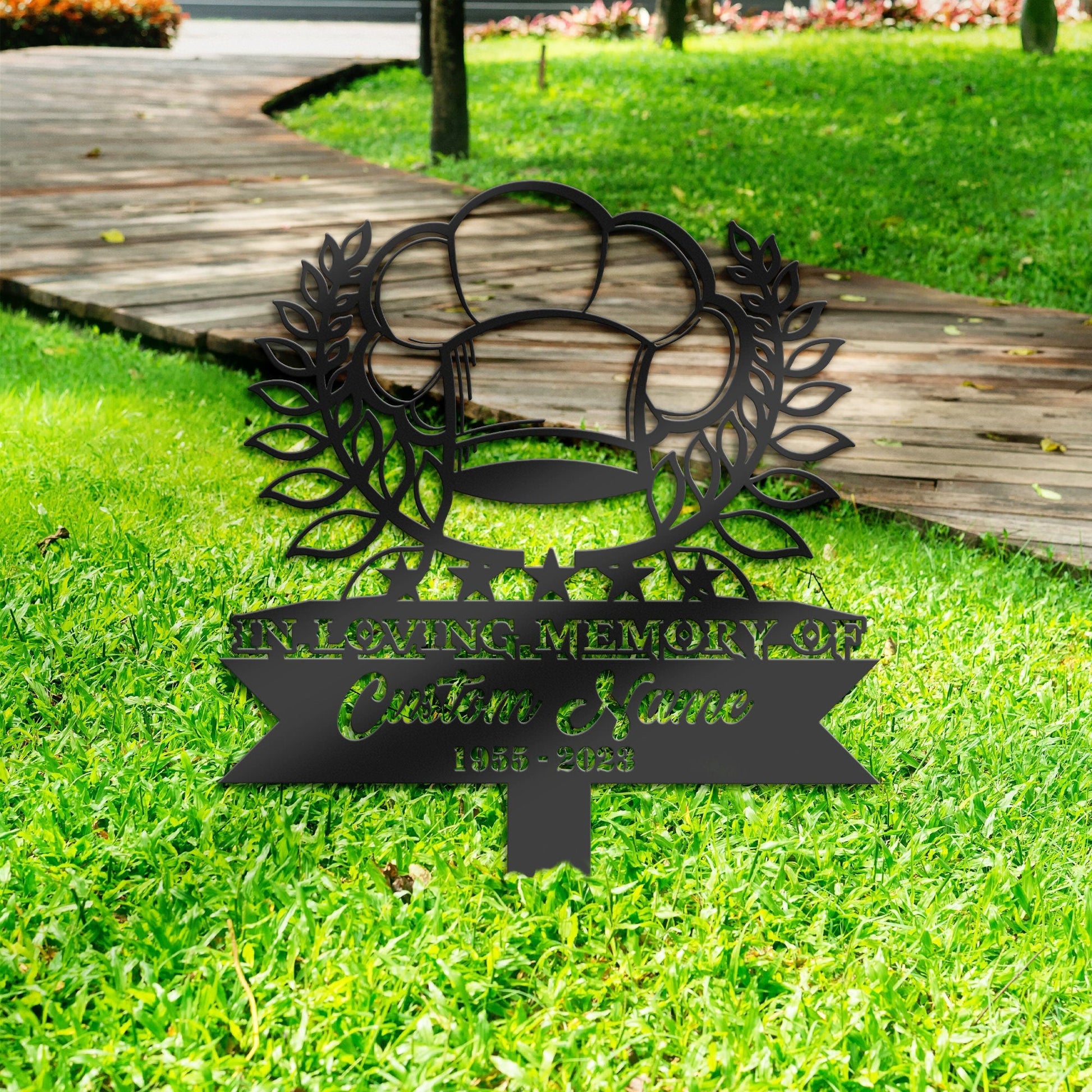 Personalized Chef cook Memorial Stake, Metal Stake, Sympathy Sign, Grave Marker, Remembrance Stake