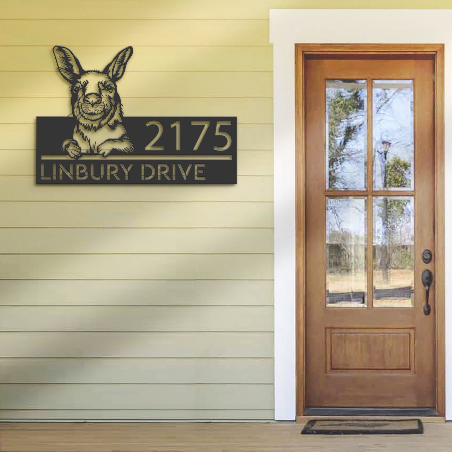 Personalized Peeking Kangaroo Wild animal wildlife Metal Address Sign | Hanging Address Plaque | Yard Sign, Outdoor Sign | Garden Stake