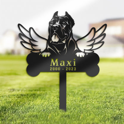 Personalized Cane corso Dog Memorial Stake, Metal Stake, Sympathy Sign, Pet Grave Marker, Remembrance Stake