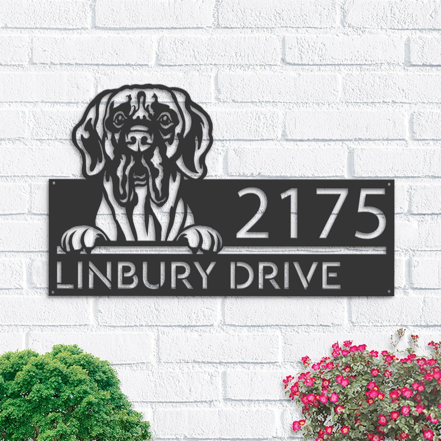 Personalized Great Dane dog, Cute puppy Metal Address Sign House number Hanging Address Plaque Yard Sign Outdoor decor Garden Stake