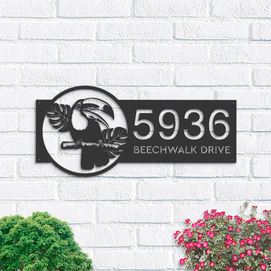 Personalized Pelican bird Metal Address Sign Custom Hanging Address Plaque House number Yard Sign, Outdoor Sign | Garden Stake