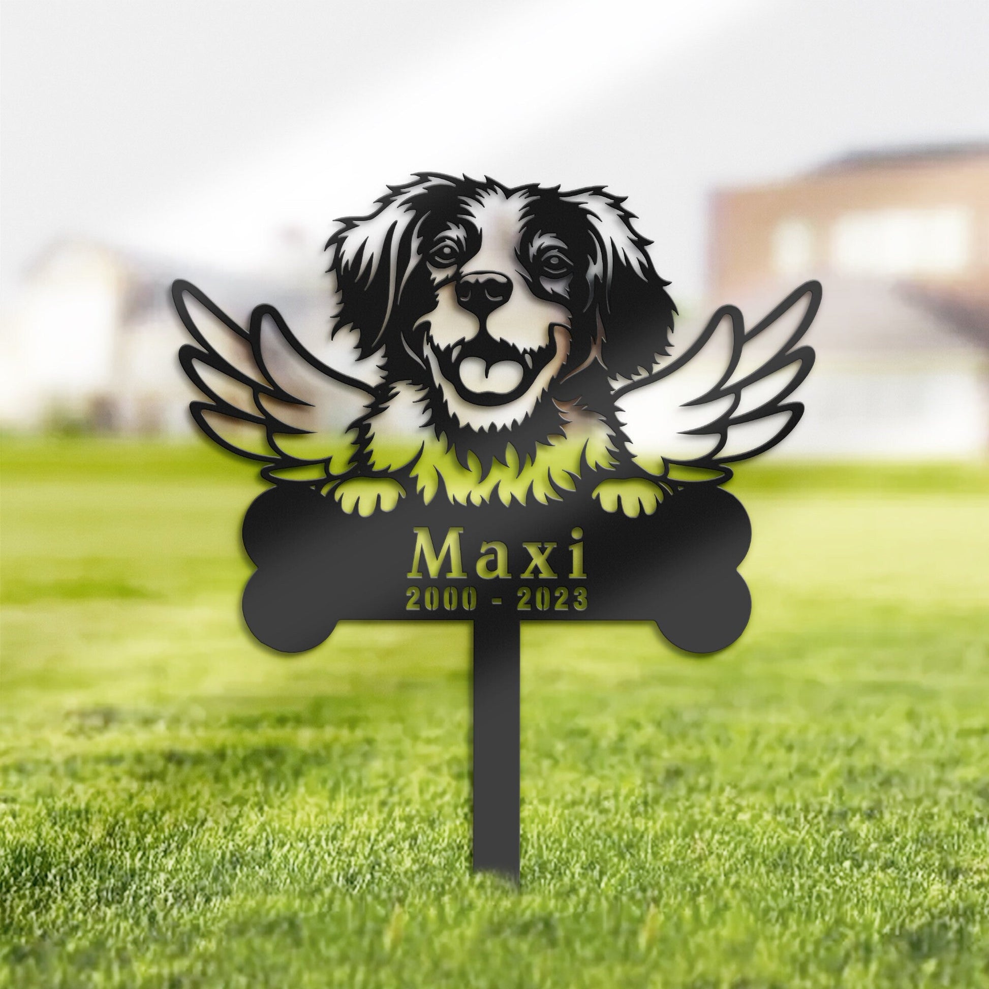 Personalized Brittany Dog Memorial Stake, Metal Stake, Sympathy Sign, Pet Grave Marker, Remembrance Stake