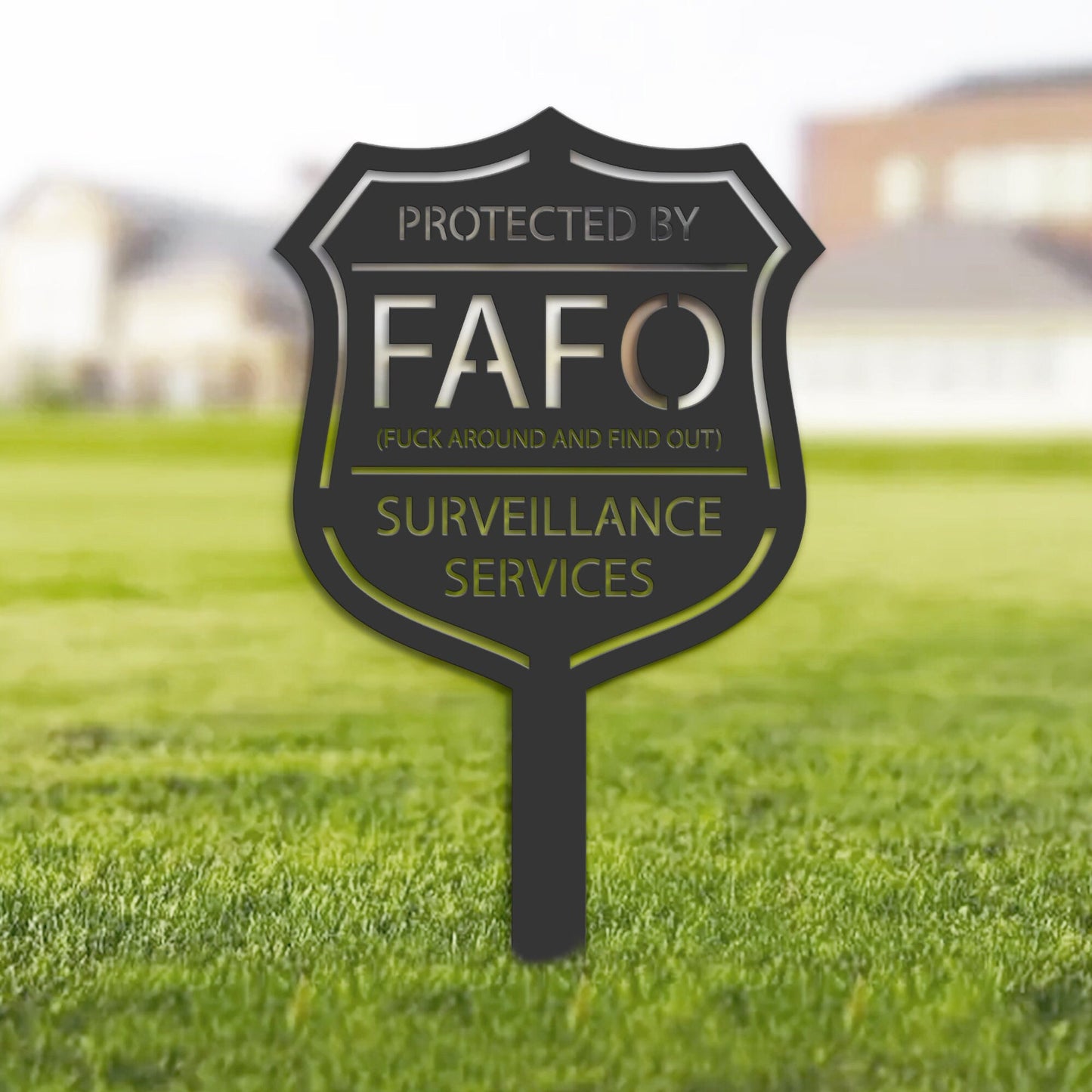 FAFO - F around and find out - Home Security Sign Metal Sign | Hanging Address Plaque | Yard Sign, Outdoor Sign | Garden Stake