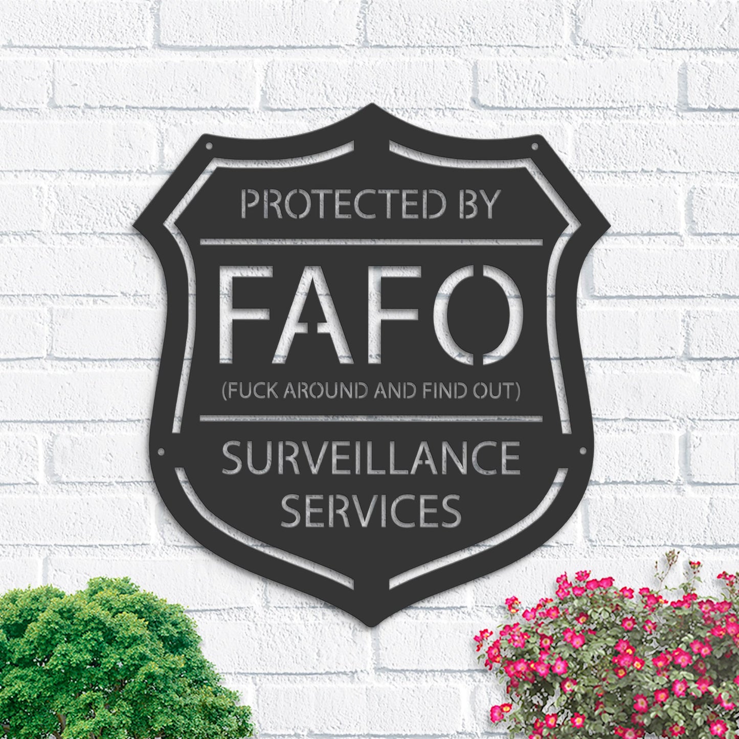 FAFO - F around and find out - Home Security Sign Metal Sign | Hanging Address Plaque | Yard Sign, Outdoor Sign | Garden Stake