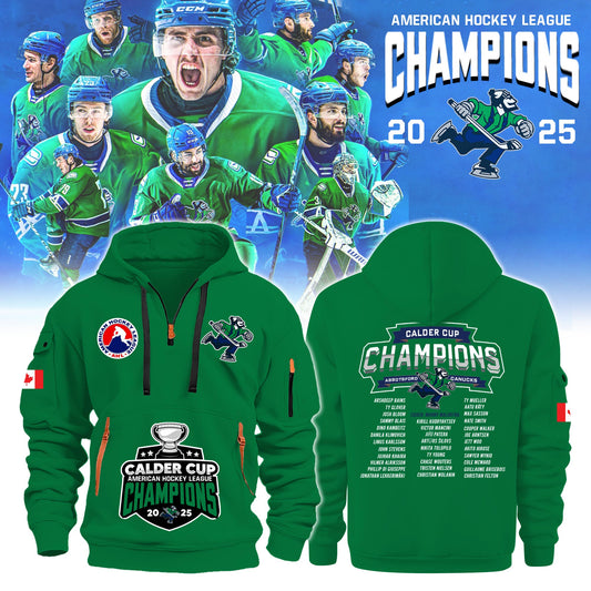 Abbotsford Canucks AHL Champions Cup 2025 New Half Zip Hoodie Limited