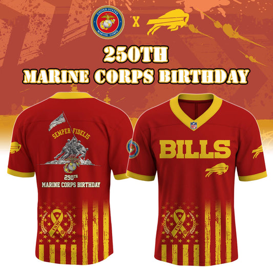 B Bills x 250th Birthday of the U.S. Marine Corps Jersey 2025 Limited Edition