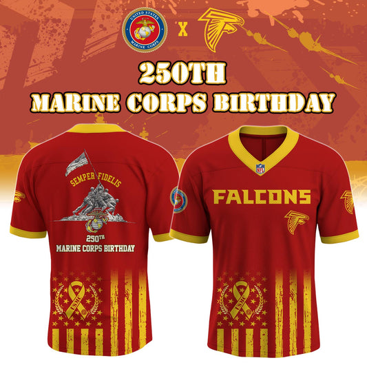 A Falcons x 250th Birthday of the U.S. Marine Corps Jersey 2025 Limited Edition