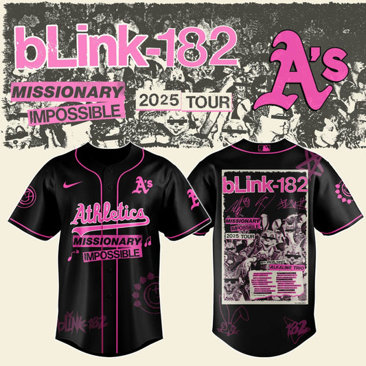 A’s x Blink-182 Missionary Impossible Tour 2025 Jersey