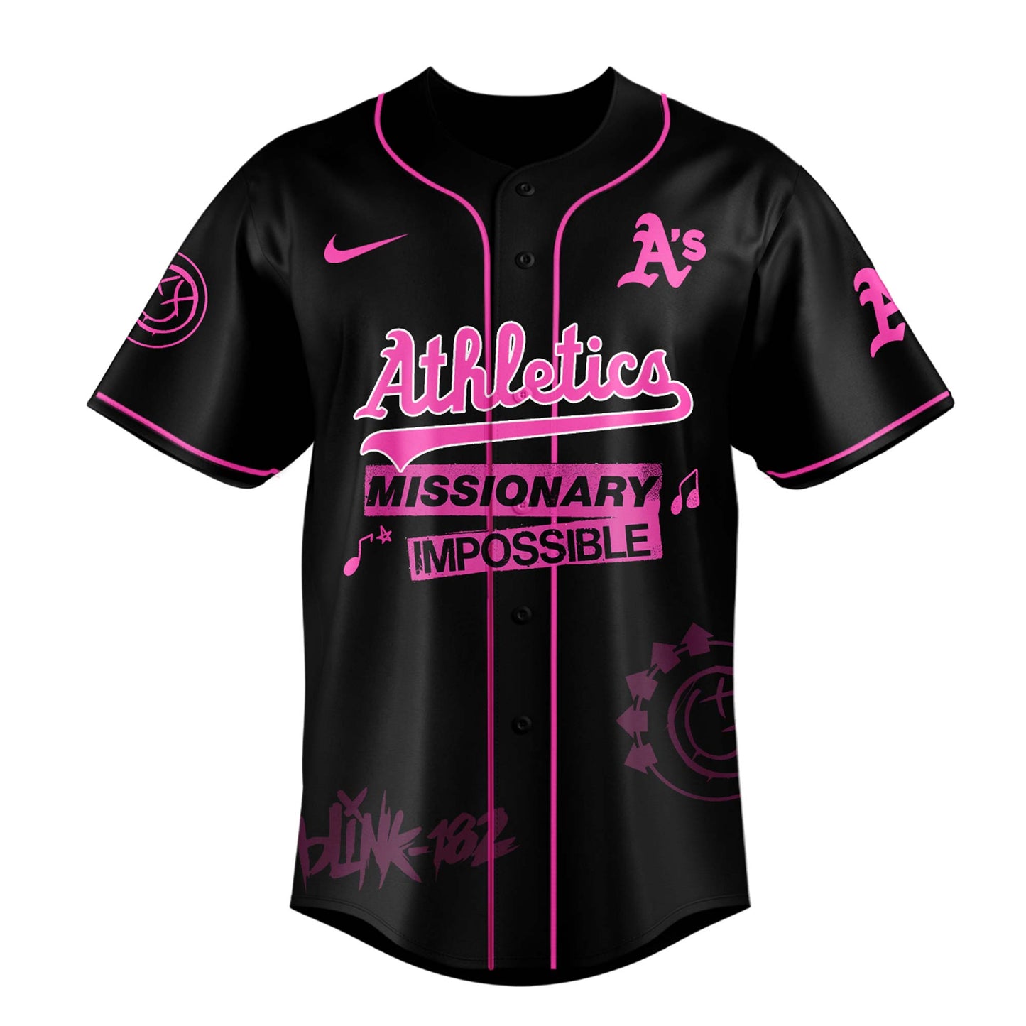 A’s x Blink-182 Missionary Impossible Tour 2025 Jersey