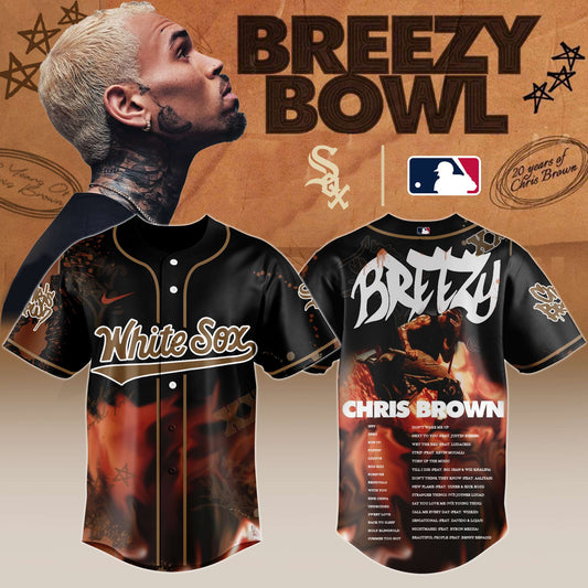 C W Sox x Chris Brown “Breezy Bowl XX Stadium World Tour” 2025 Jersey Editions Limited + Selling Out Fast